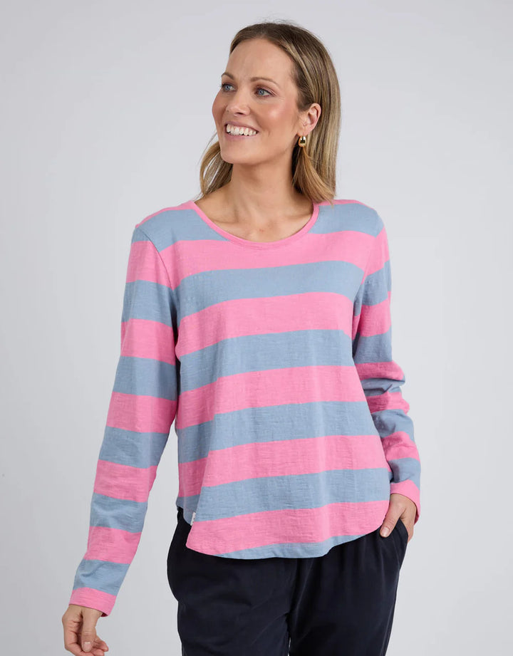 Elm Spritz Stripe L/S Tee - GerBlue