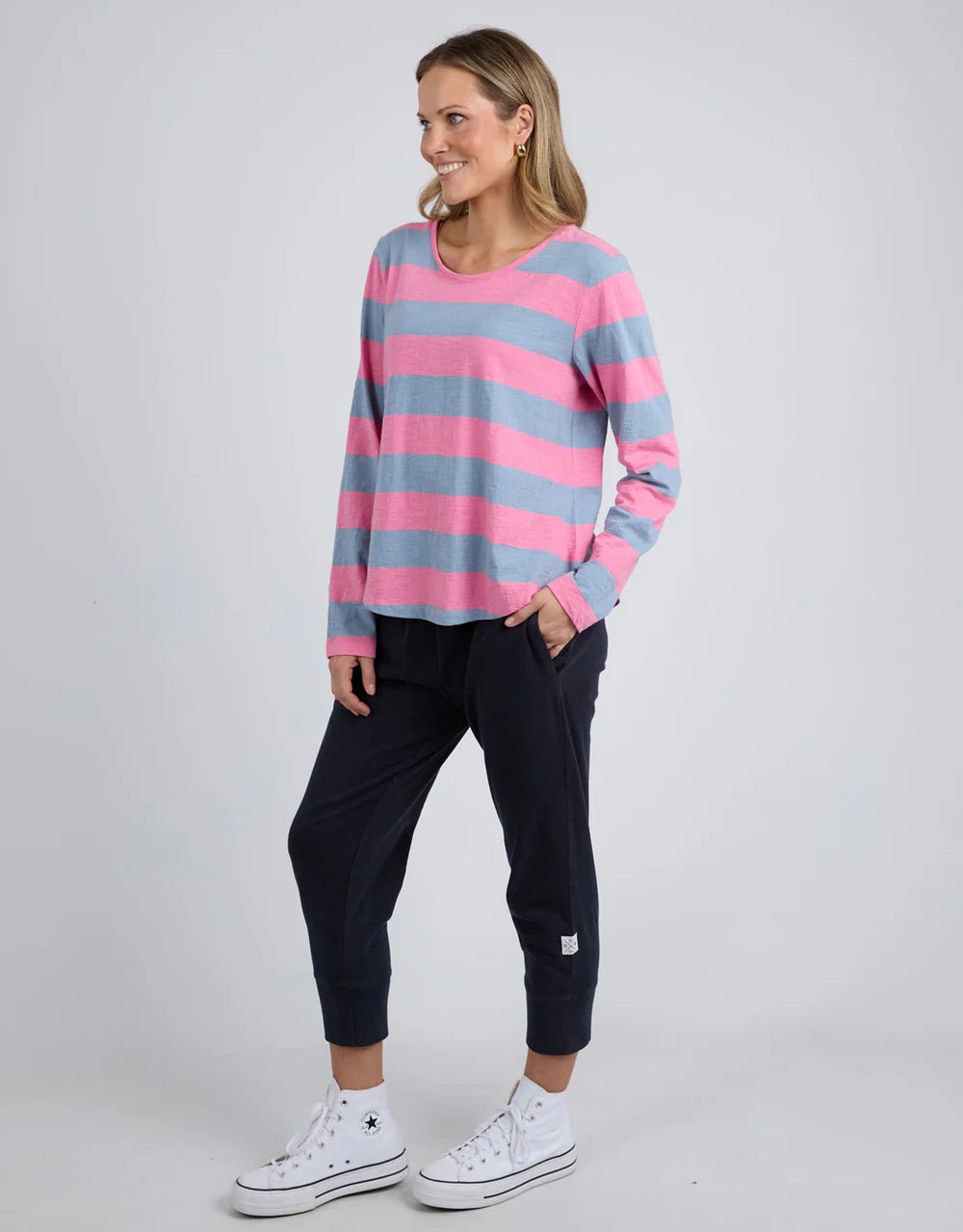 Elm Spritz Stripe L/S Tee - GerBlue