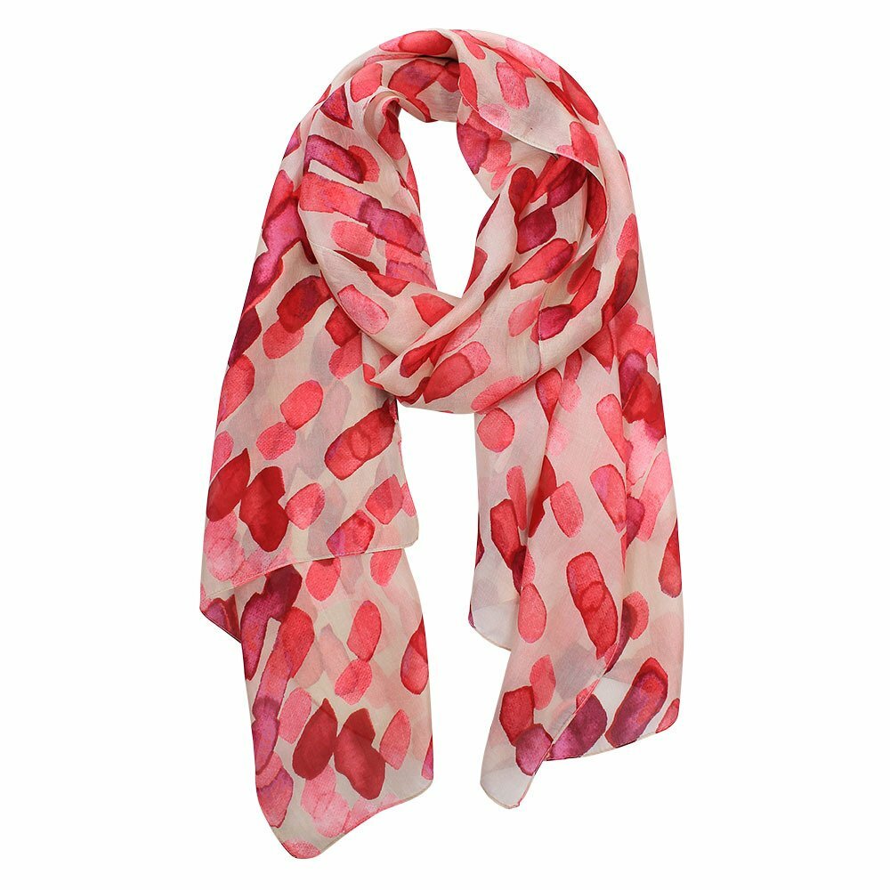 Dlux Benita Digital Print Silk Scarf - Pink