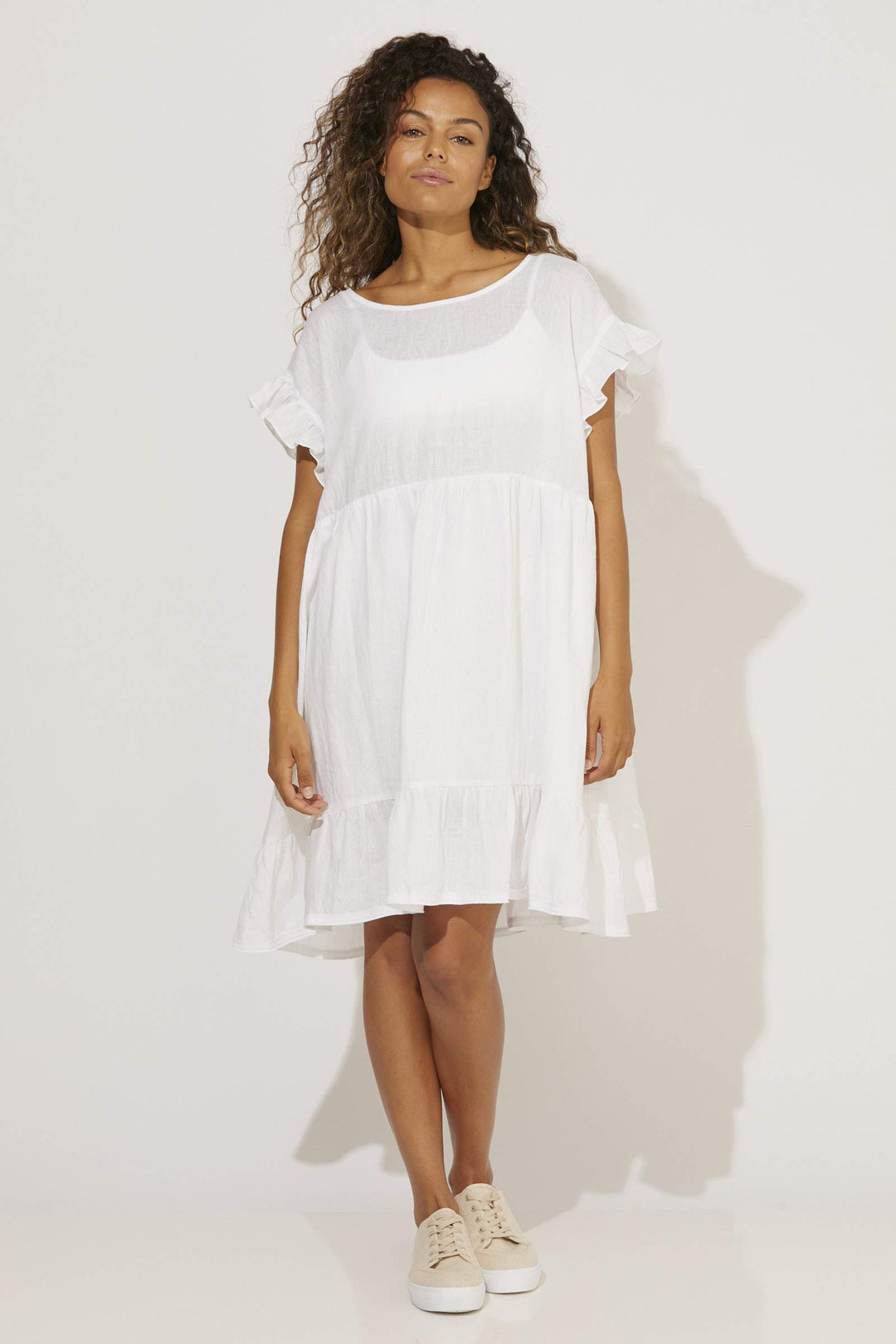 Haven Cabana Frill Dress - Salt