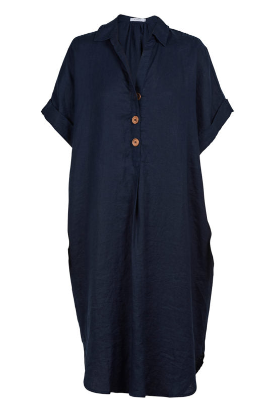 Martinique Shirt Dress - Navy - One Size