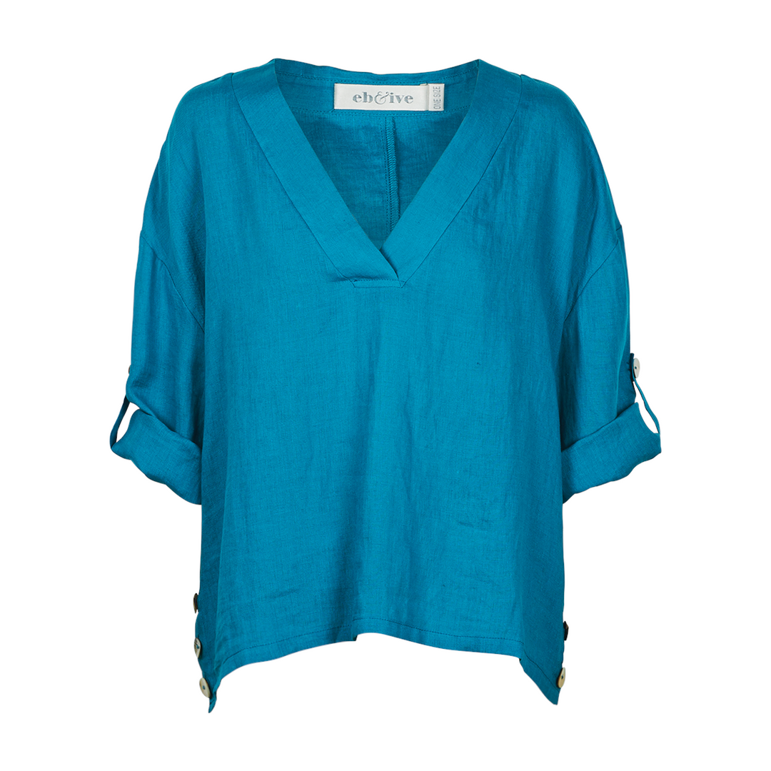 Eb & Ive Tribu Blouse - Cyan