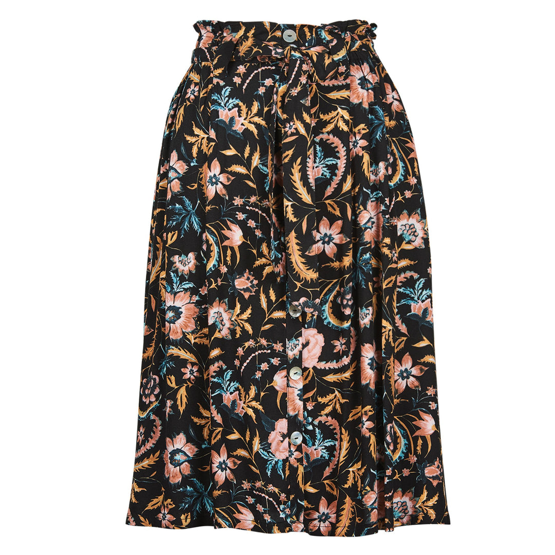 Eb & Ive Siela Skirt - Black Botanical