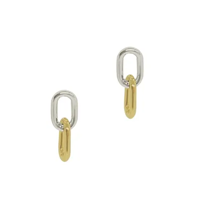 Interlink Dual Tone Earrings - Gold