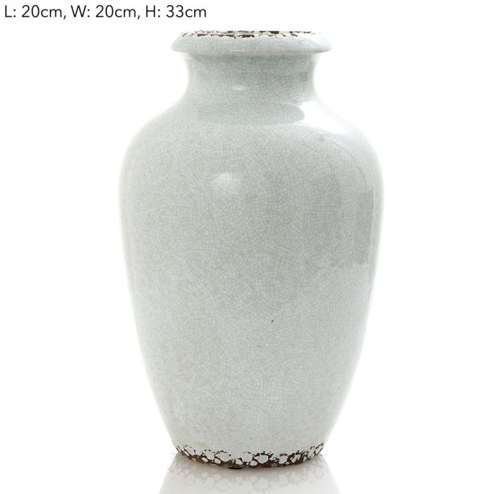 Ice Aqua Round Vase Tall