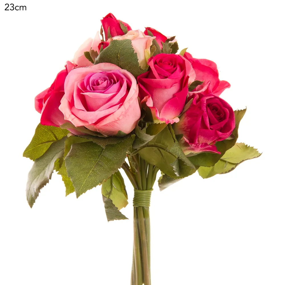 3 Tone Pink Rose Bouquet - 23cm