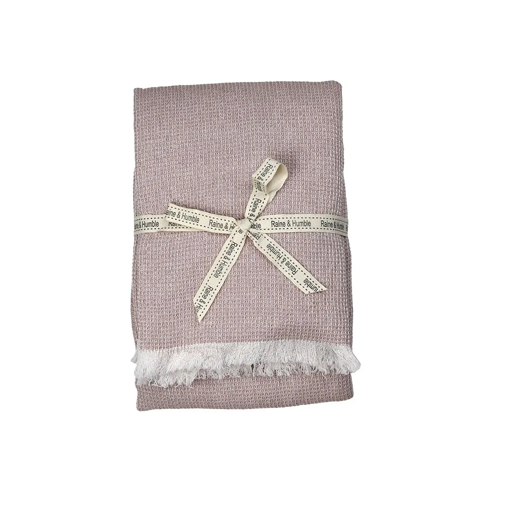 Chambray Waffle Throw - Mushroom Pink