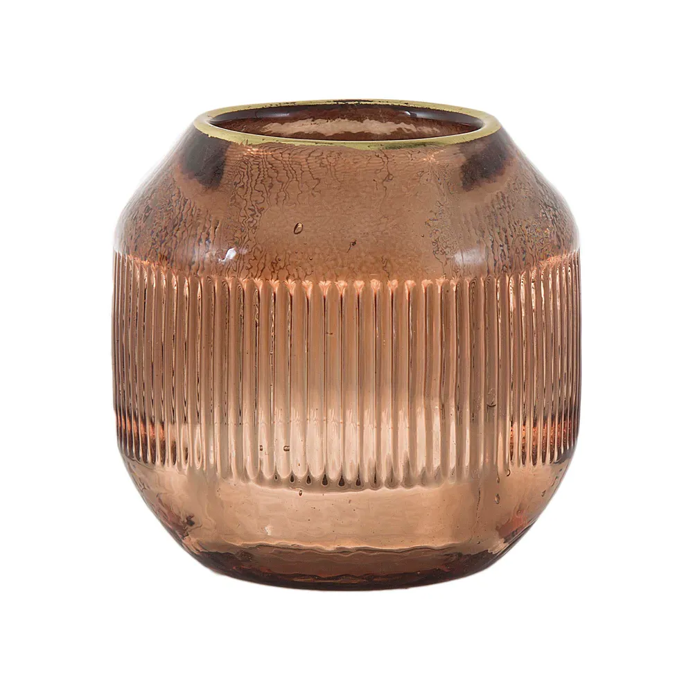 Luxe Ridged Tealight Holder - Terracotta