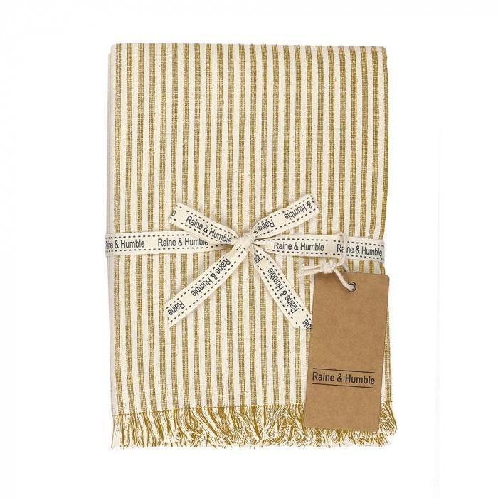 Abby Stripe Tablecloth - Mustard