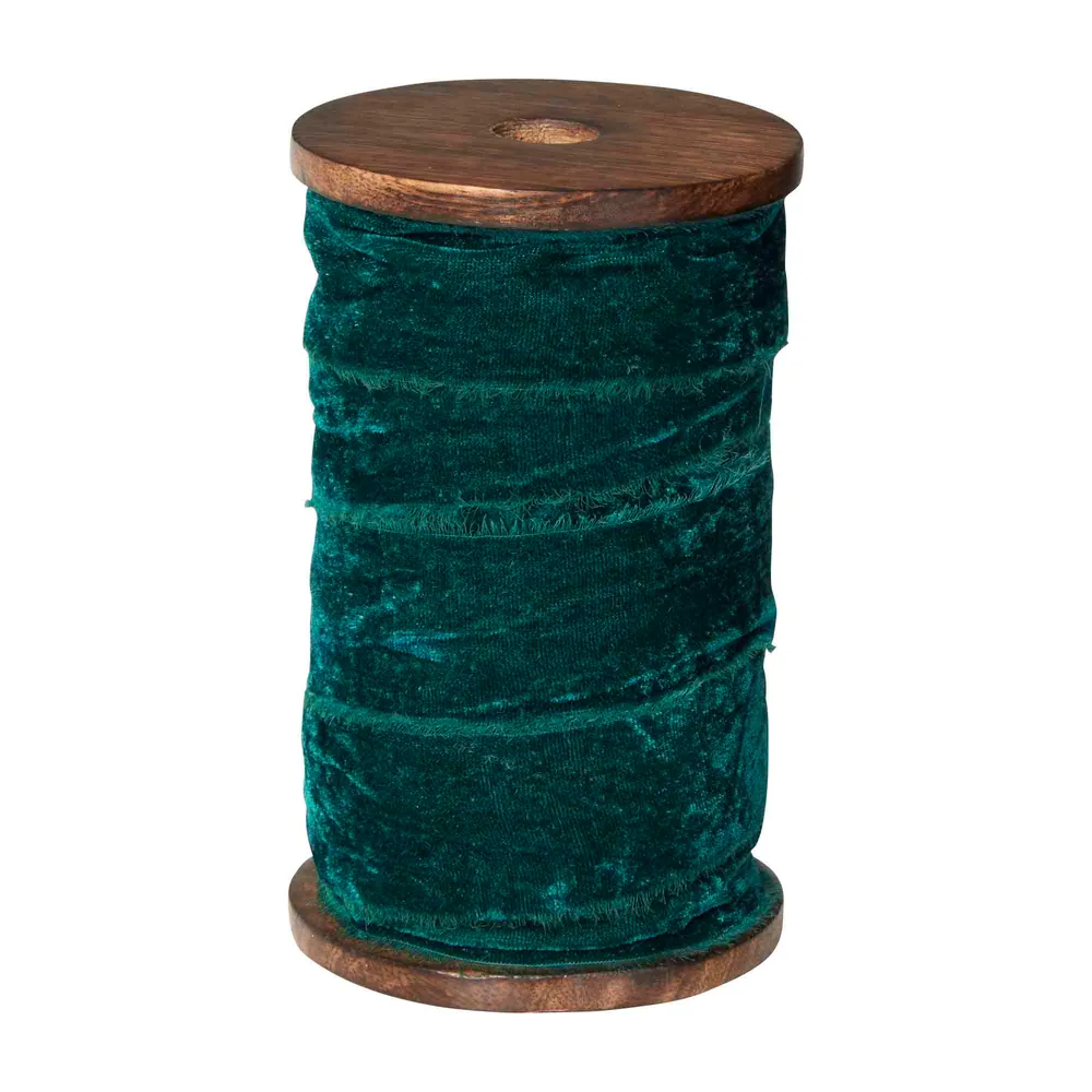 Frey Velvet Ribbon - Forest Green 10m