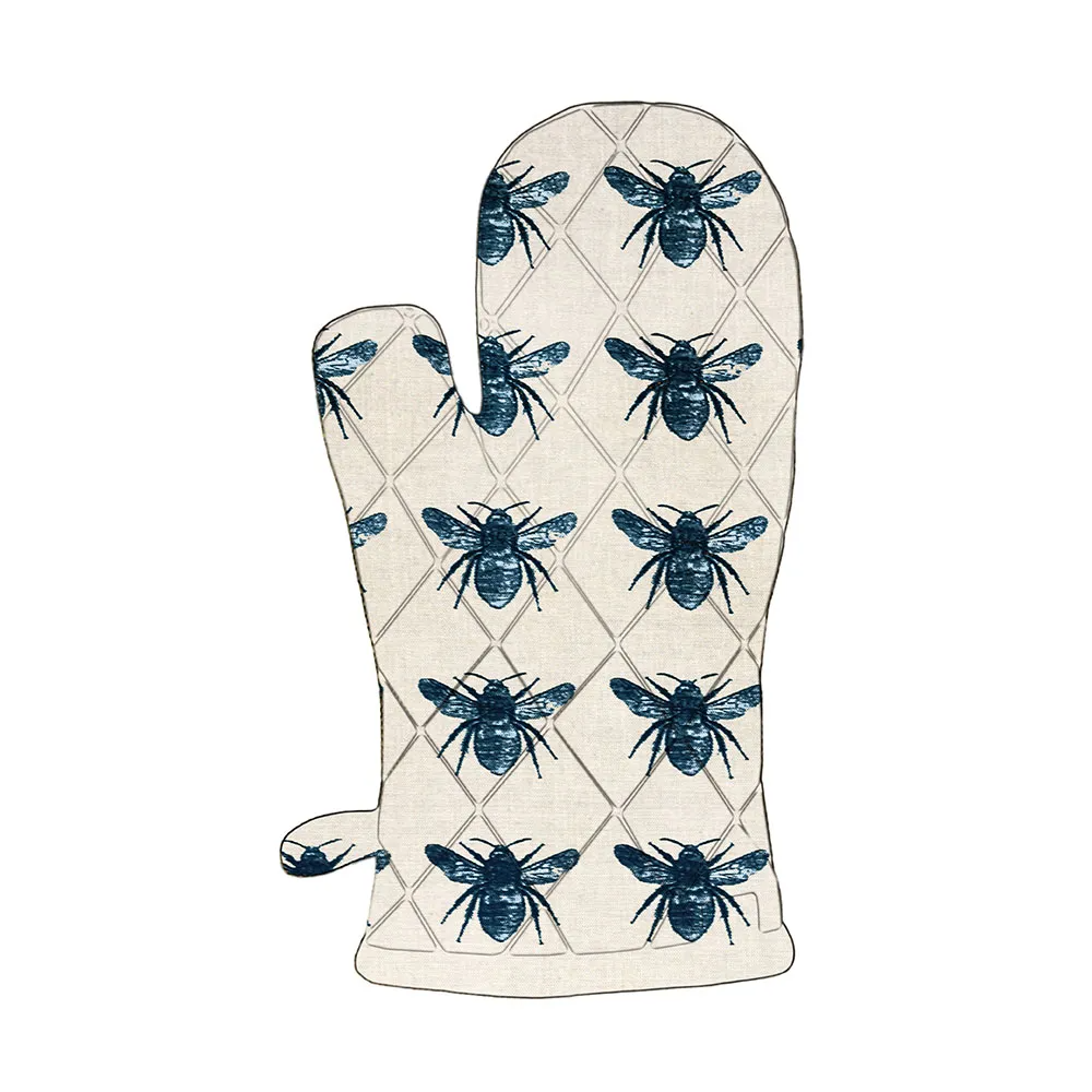 Honey Bee Oven Glove - Pale Blue