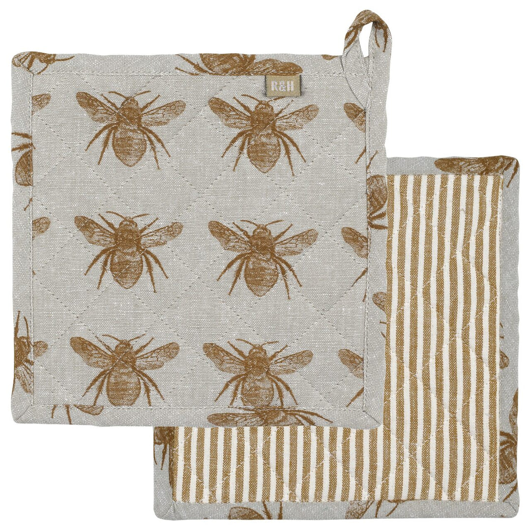 Honey Bee Potholder/Trivet - Mustard