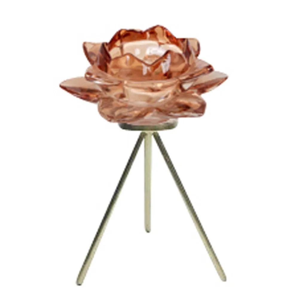 Rose Tlite Holder on Stand - Terra