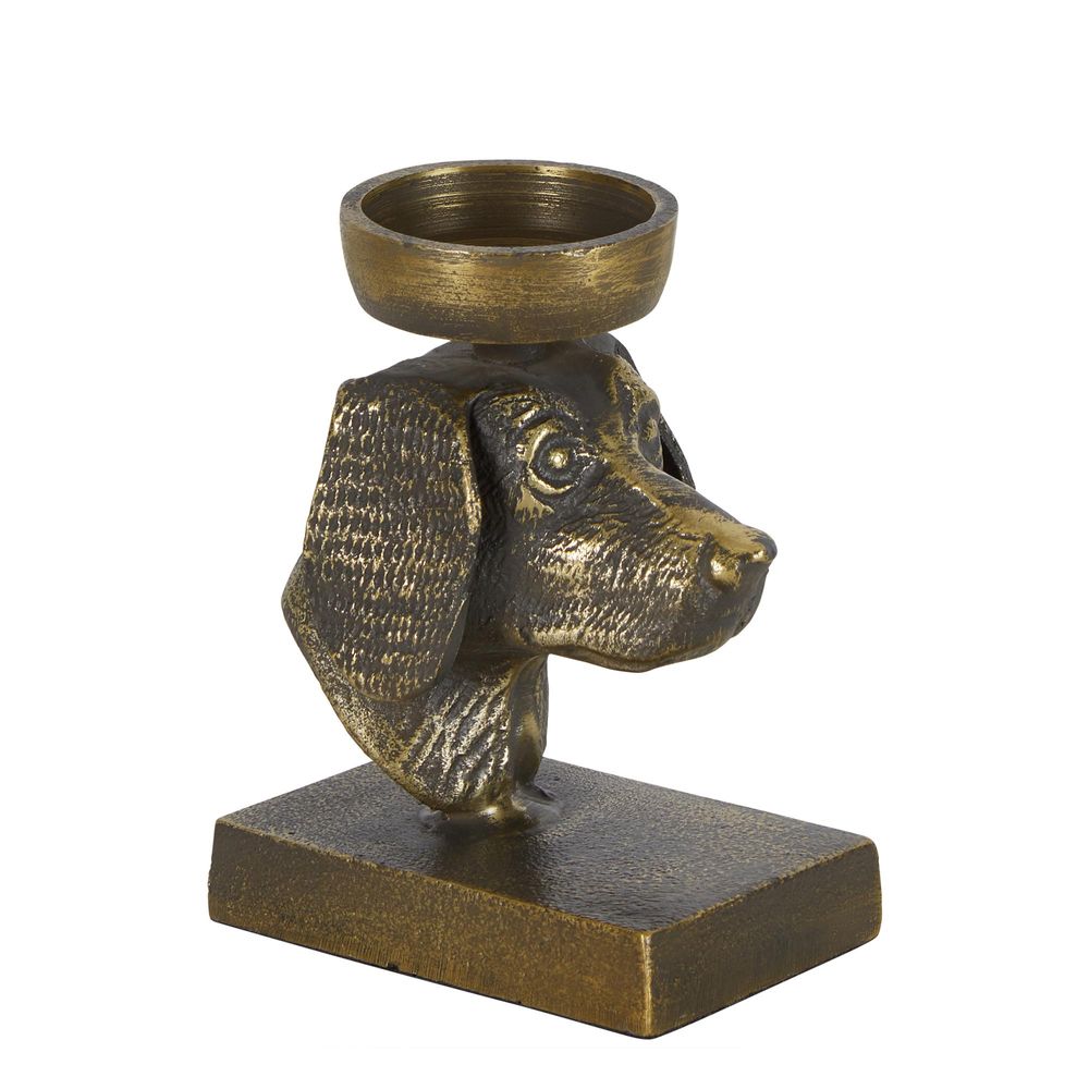 Gold Dog Votive Candle Holder