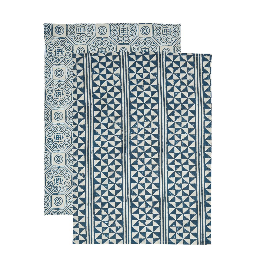 Malta Tea Towel - 2 Pack - Blue