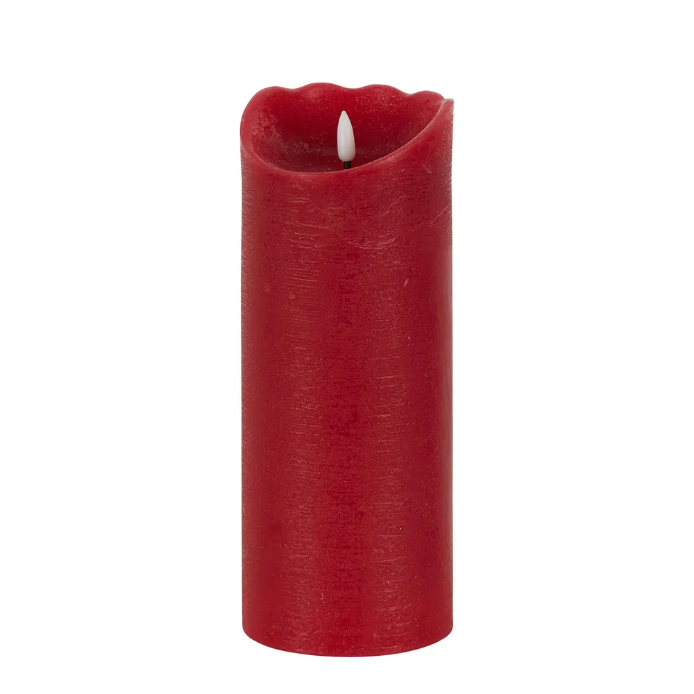 Battery Operated Wax Candle Plum 25cm