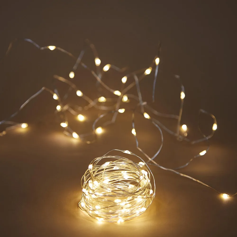 10m LED Fairy Lights 100 Lights - Battery Operated