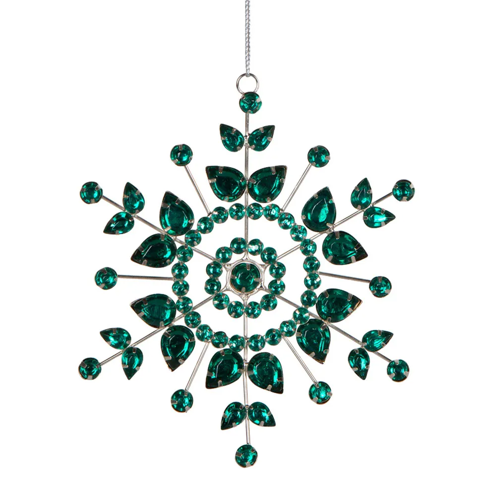 Aquane Gem Burst Snowflake - Emerald Green