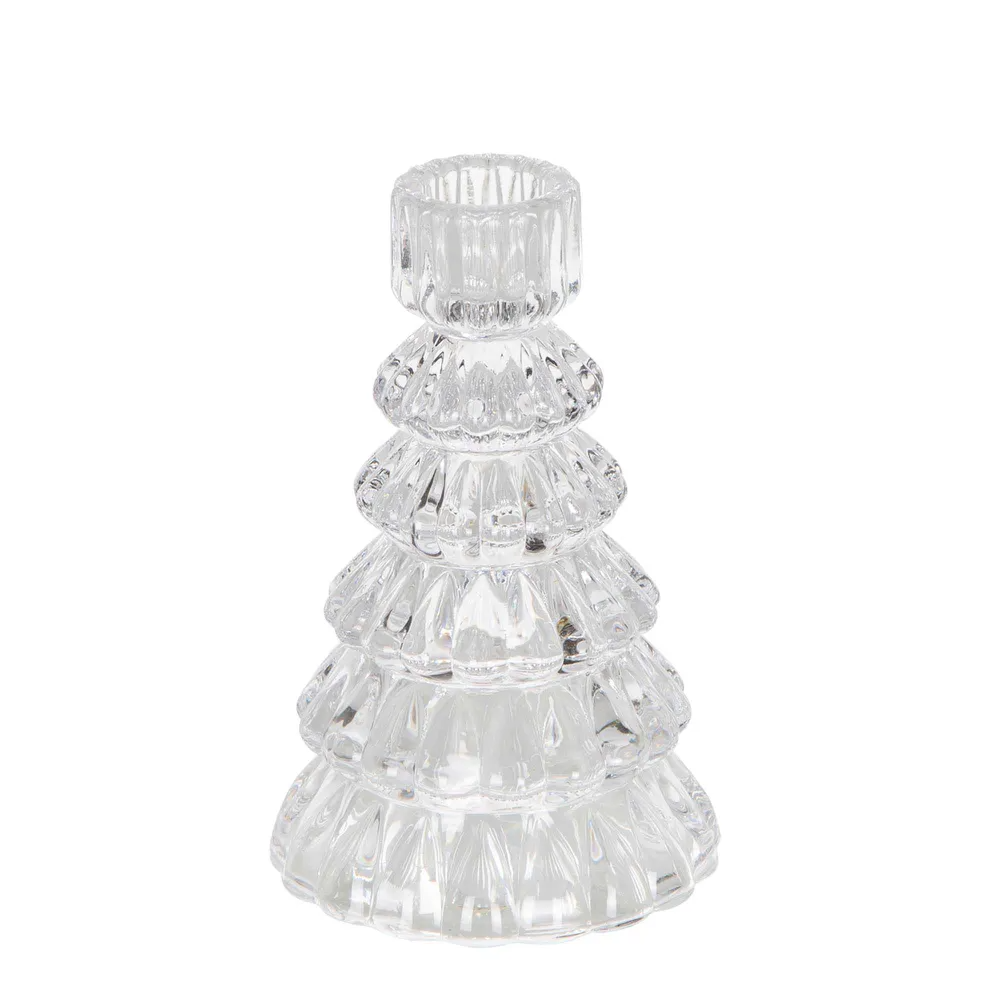 Ice Glass Tree Candle Holder