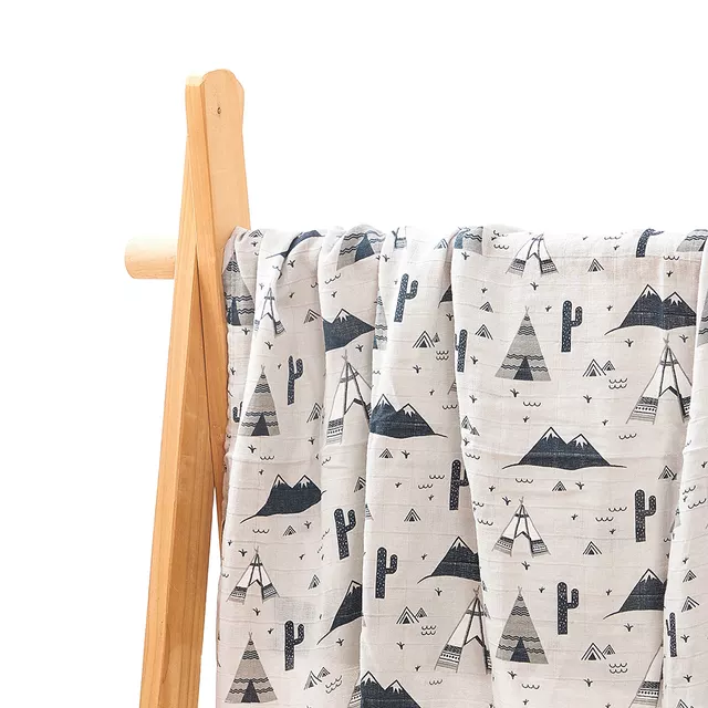 Hello Chester Muslin Swaddle Blanket - Teepee