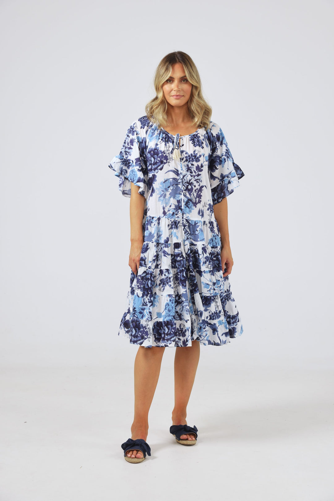 Holiday Bay Dress - Blue Jardin