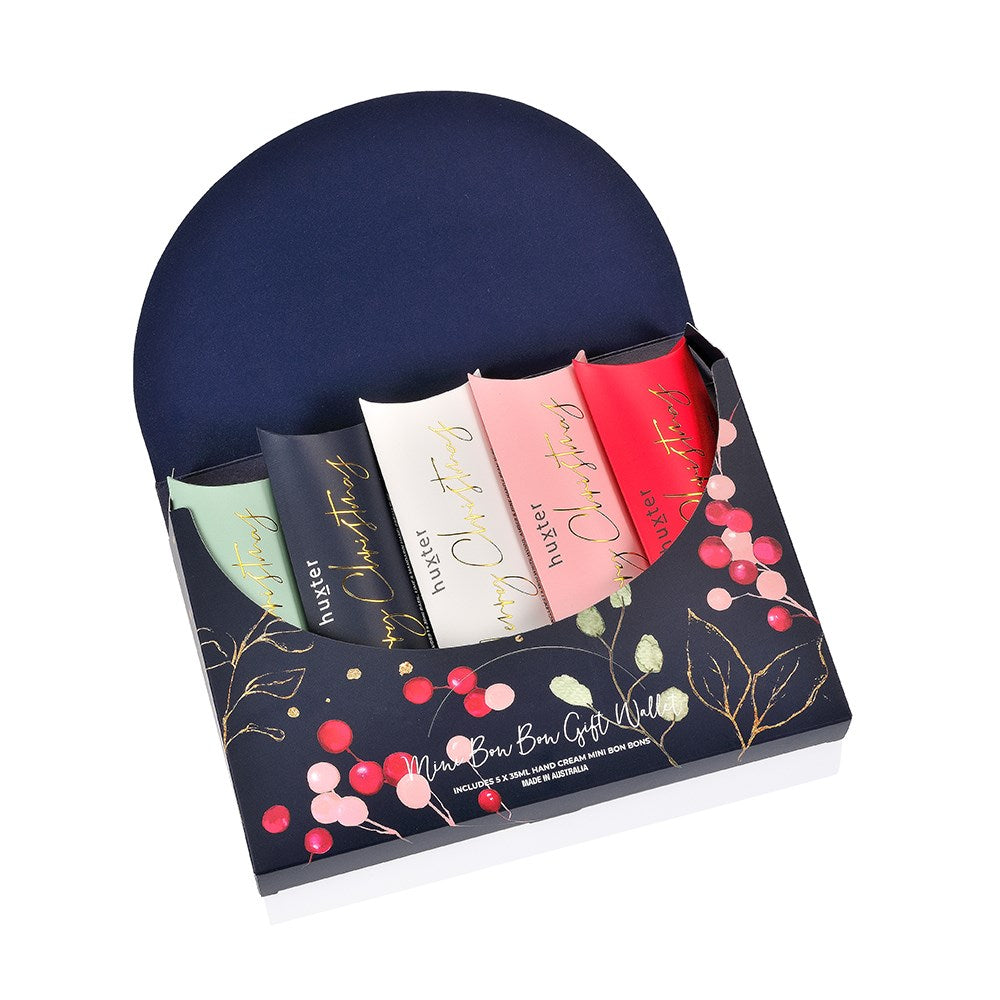 Huxter Mini Bon Bon Gift Wallet - Navy Christmas Berries