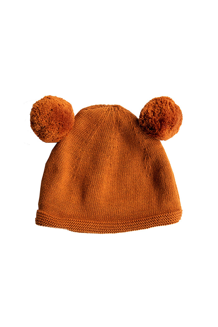 Double Pom Hat - Rust