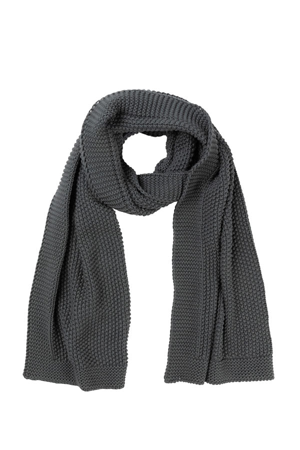 Moss Stitch Knit Scarf - Denim