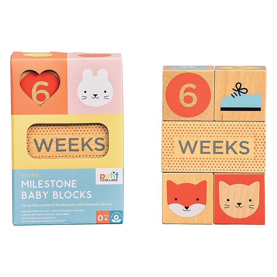 Wooden Baby Milestone Blocks