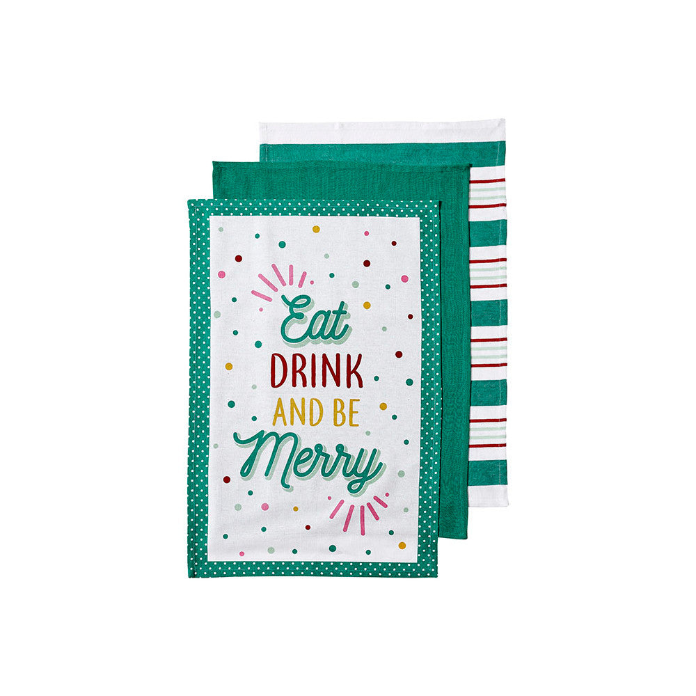 Cheer Merry Kitchen Towels - Green