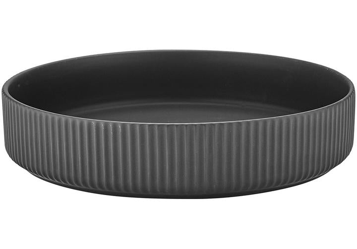 Ladelle Linear Ribbed Charcoal Salad Bowl