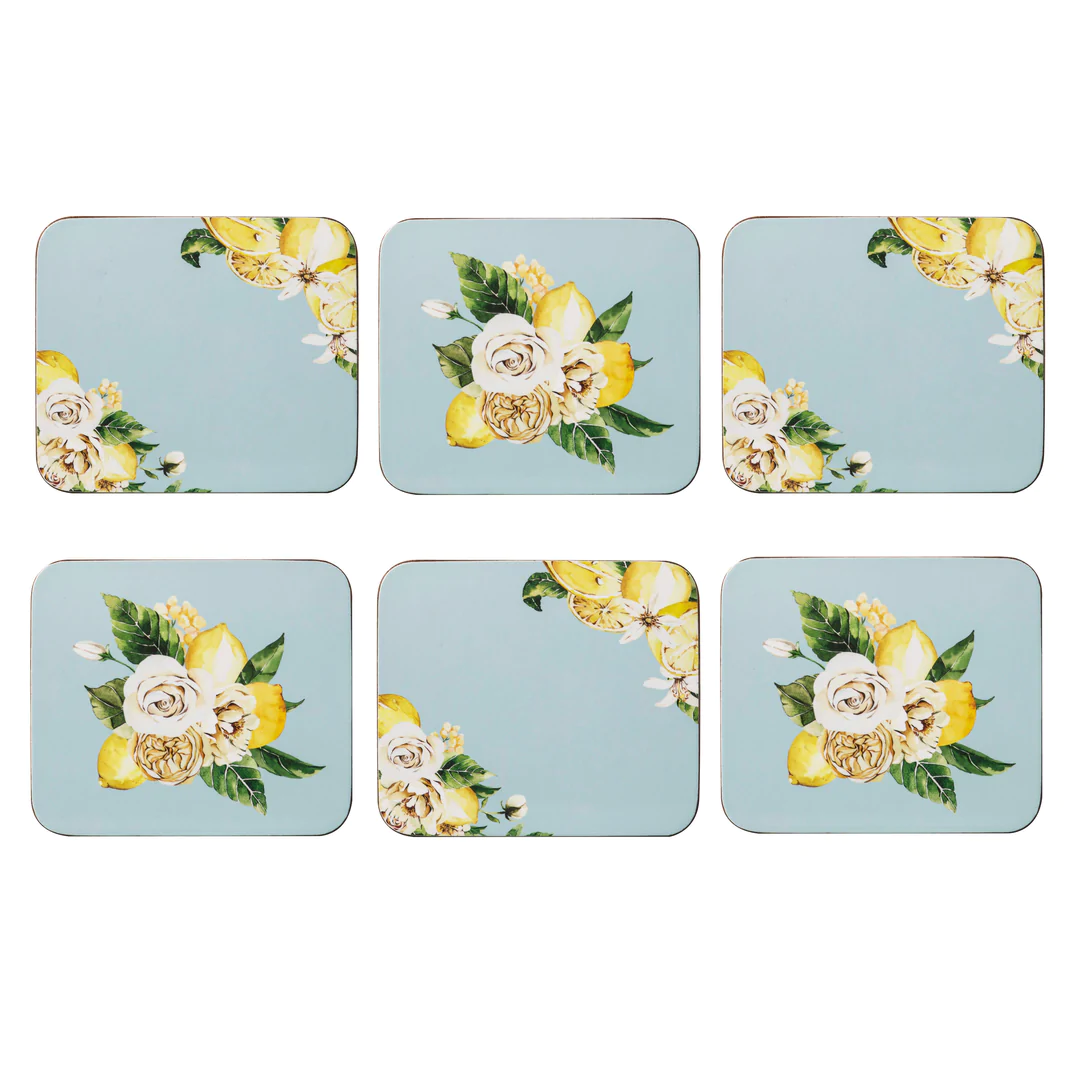 Ashdene Citrus Blooms 6pk Coaster