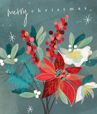 Poinsettia Christmas Card