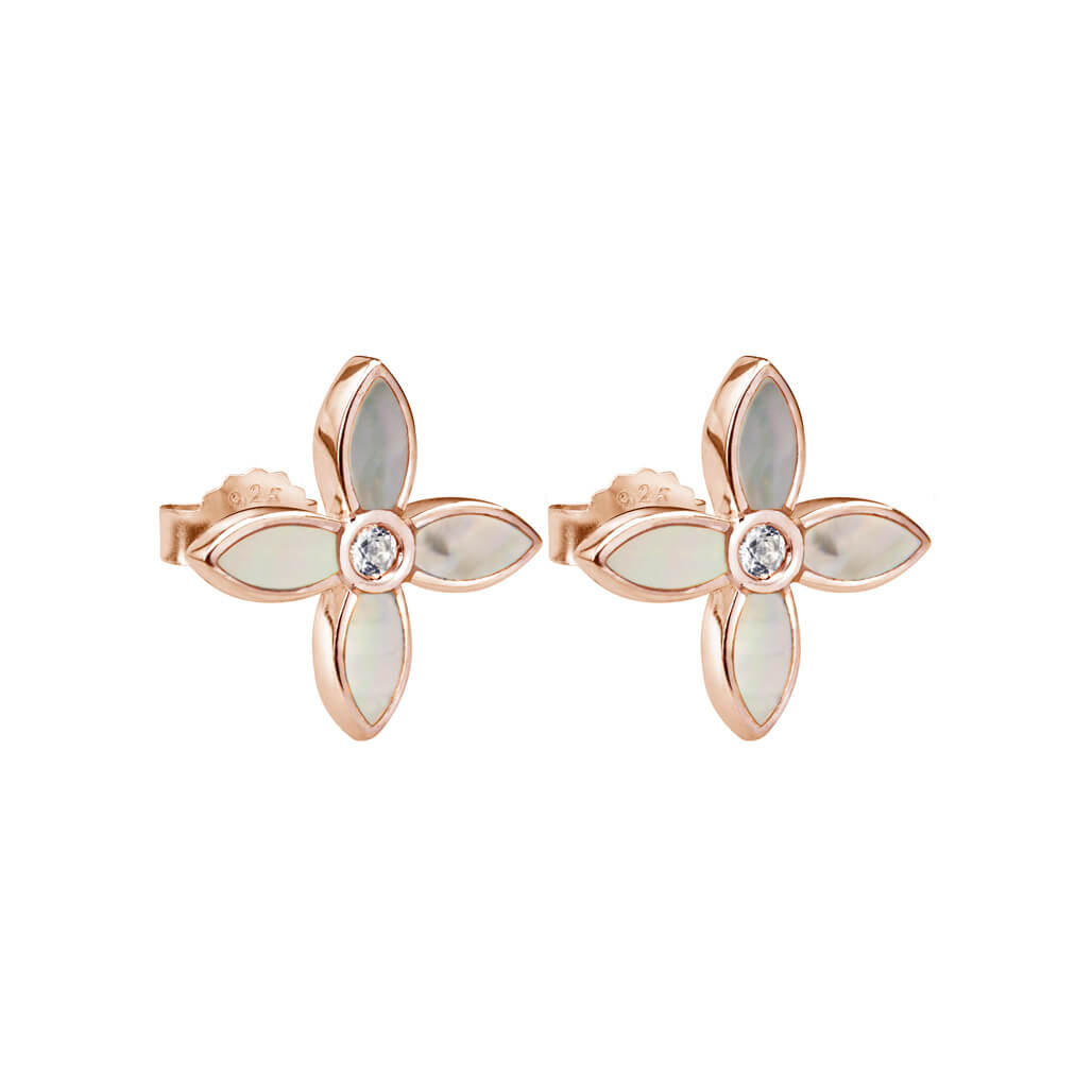 Desert Flower Small Earrings - Rose Gold Plate