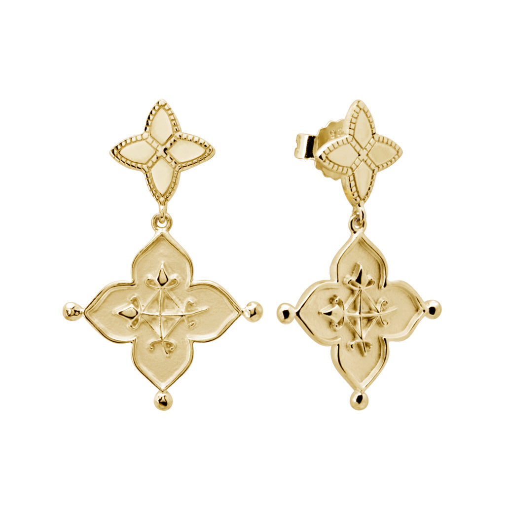 Murkani Love Earrings - Yellow Gold Plate