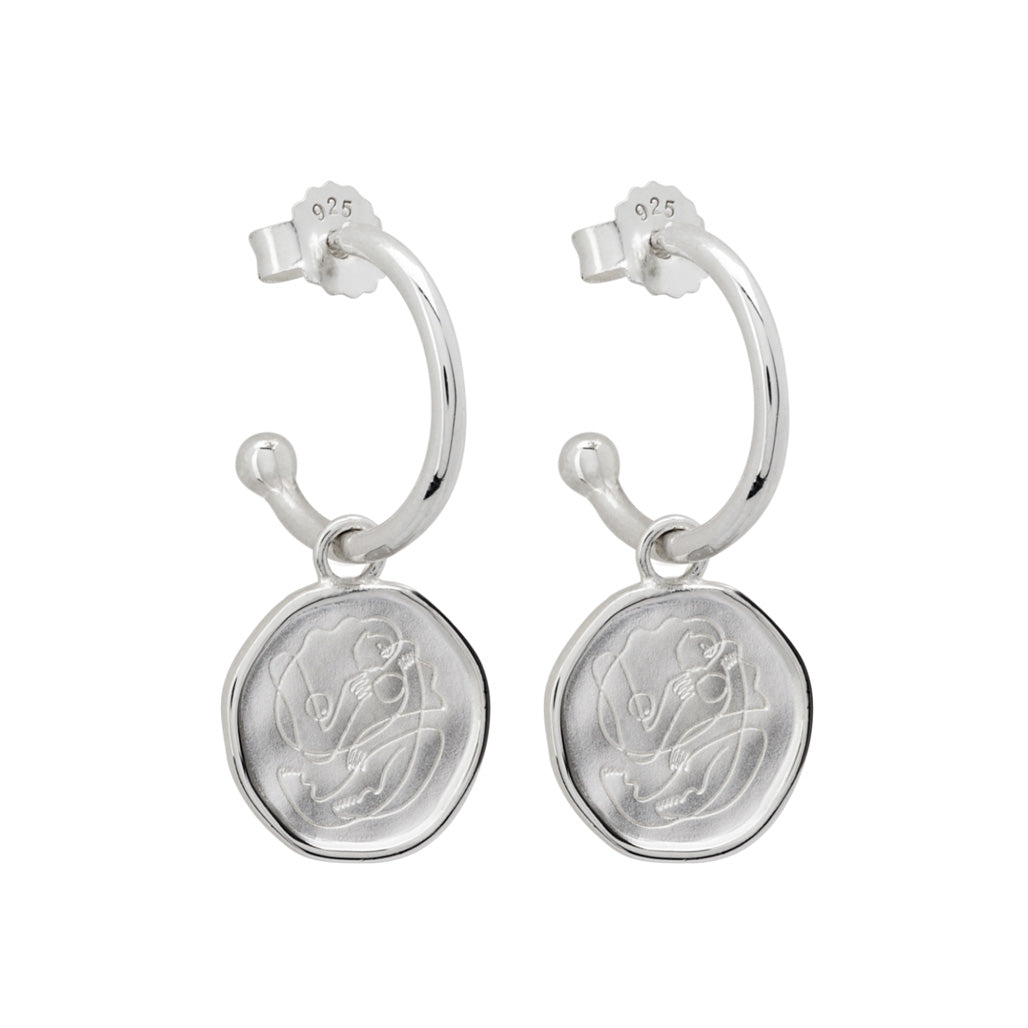 Motherhood Hoop Earrings - Stirling Silver