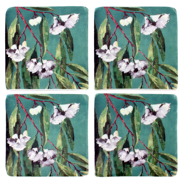 Gum Flower Resin Coasters - Set of 4