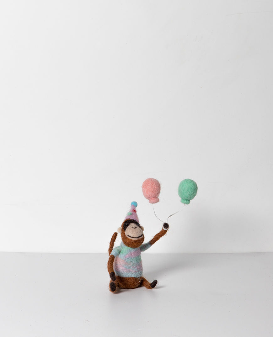 Carousel Hanging Circus Monkey with Balloons