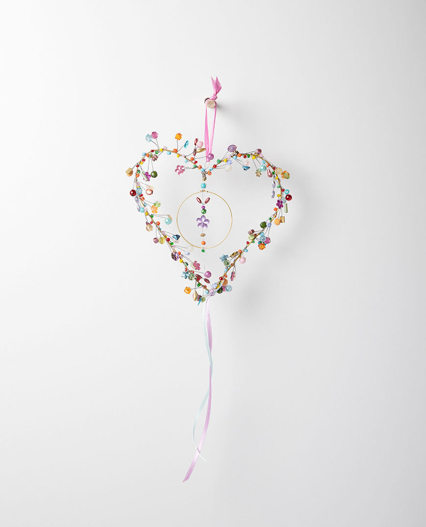 Carousel Hanging Beaded Heart