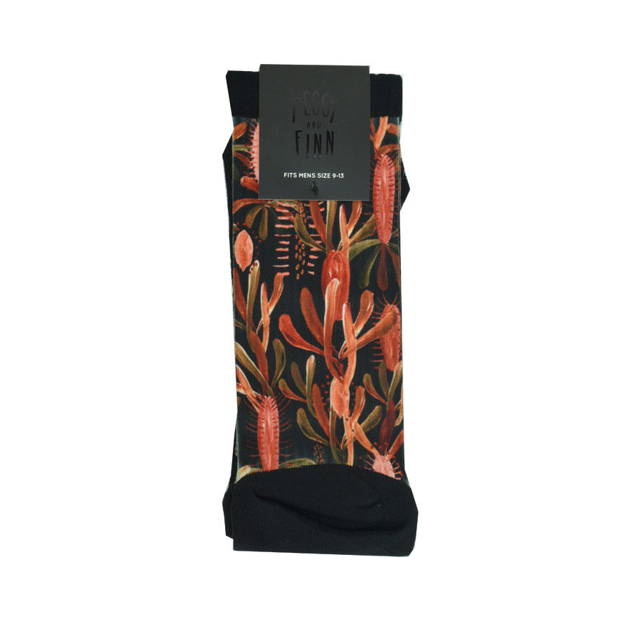 Peggy & Finn Grass Tree Black Socks