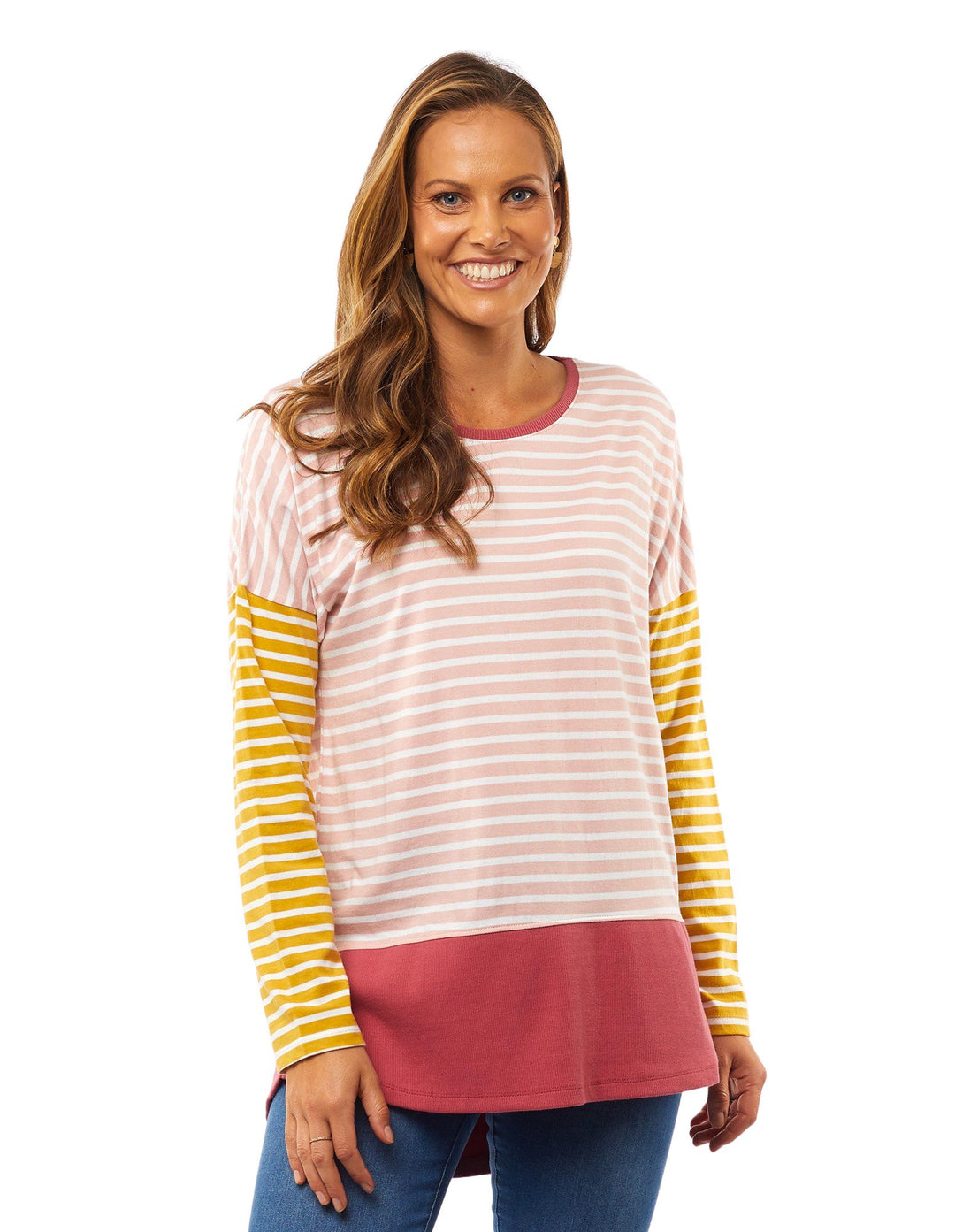 Elm Rose Liberty Stripe Long Sleeve Tee