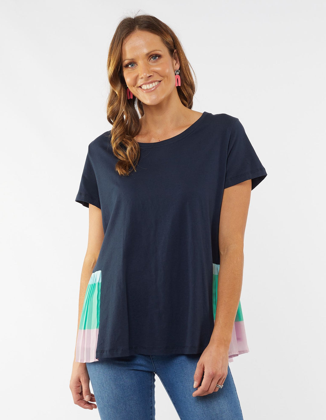 Elm Bright Green Nina Pleat Top