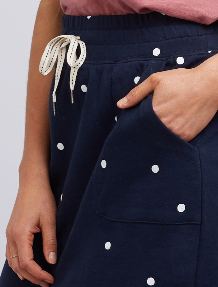 Elm Navy with White Spot Cassie Skirt