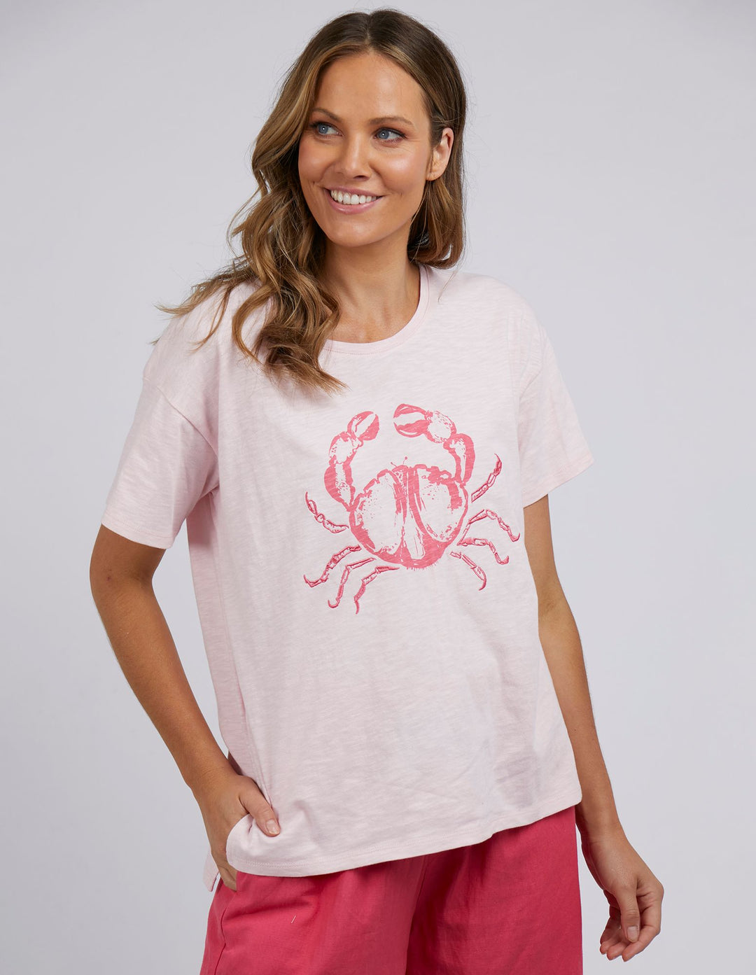 Elm Carey Crab Tee - Cherry Blossom