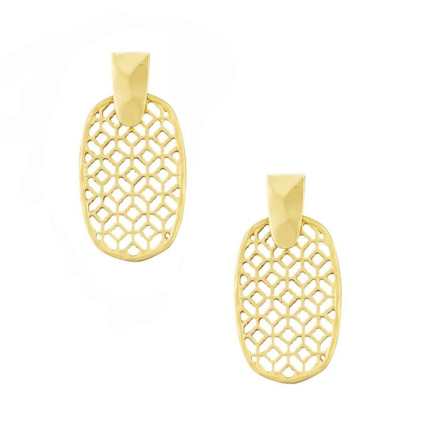 Tiger Tree Gold Moroccan Cut Earrings