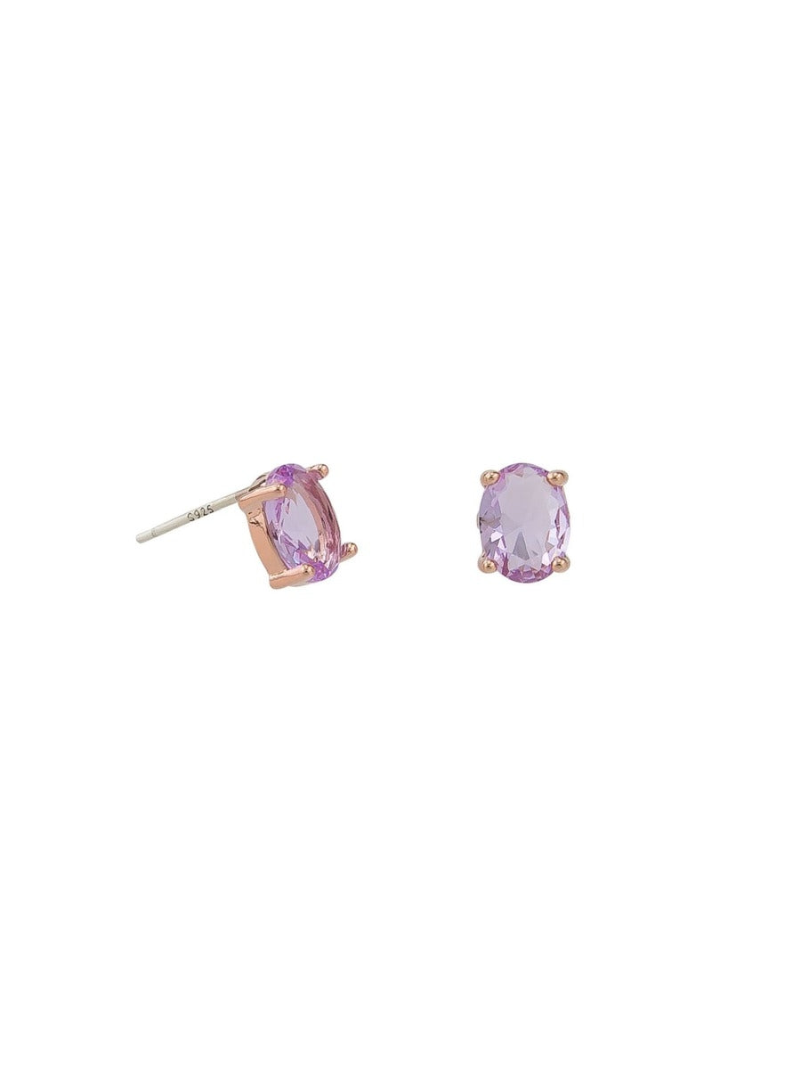 Tiger Tree Lilac Oval Crystal Studs