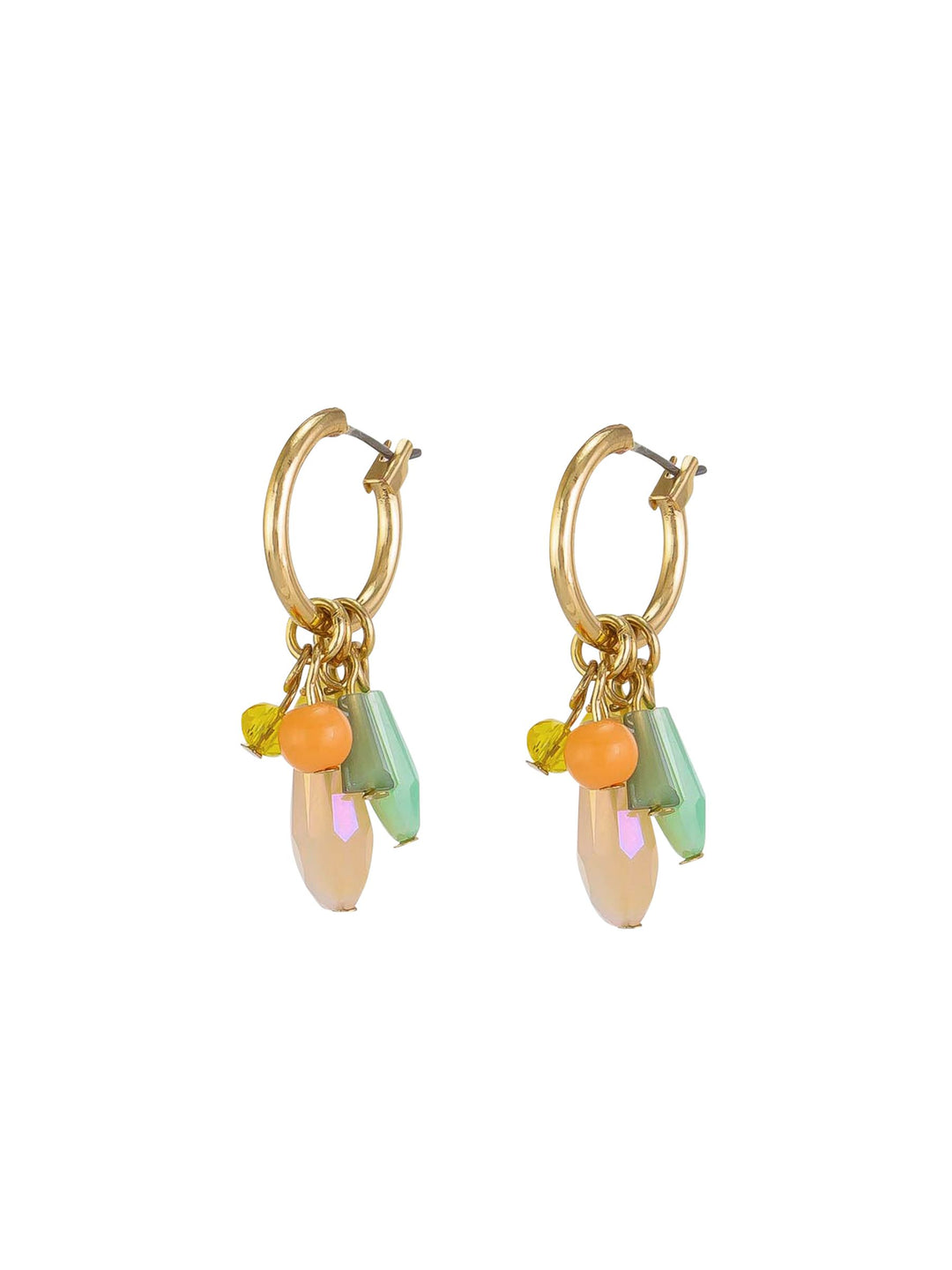 Tiger Tree Gold & Pastel Cluster Earrings