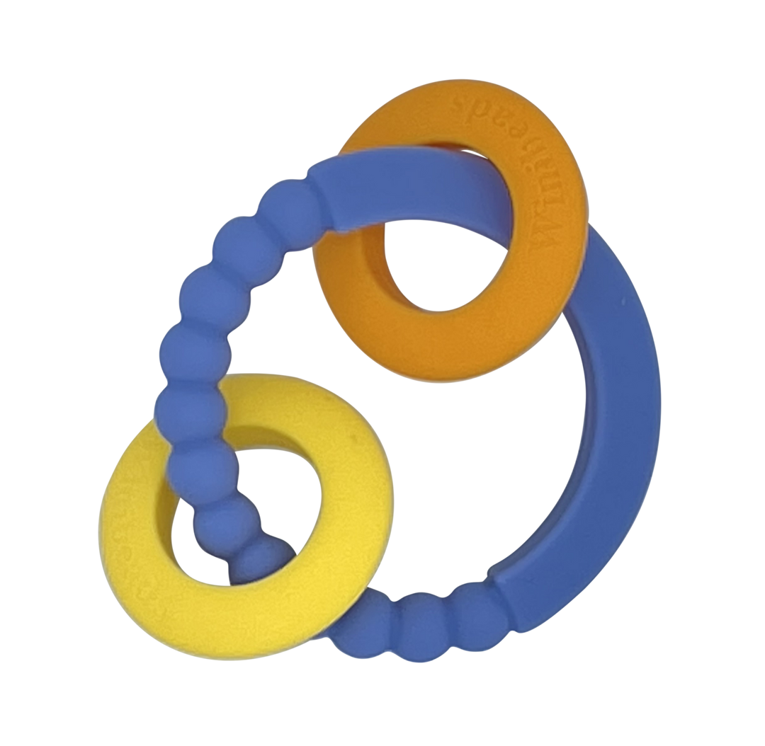 Blue with Yellow & Orange Teething Ring